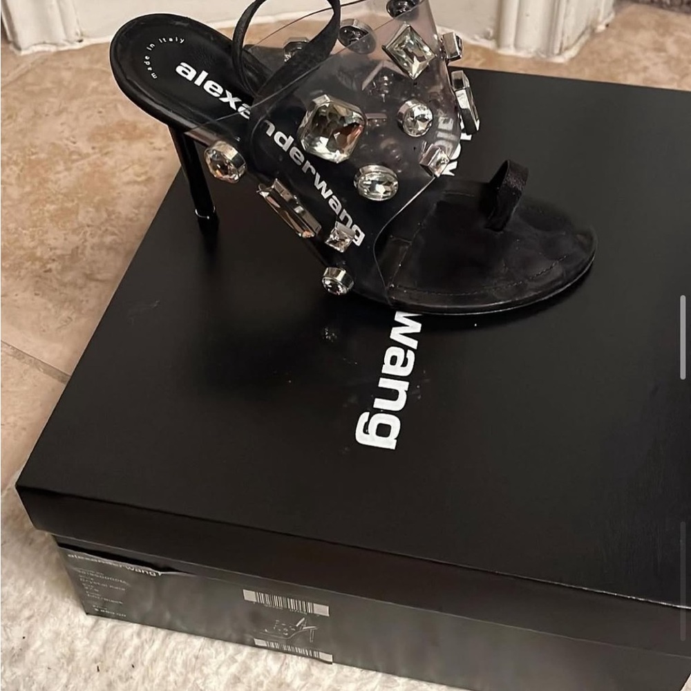 Alexander Wang Black Heels with Crystal Embellishments